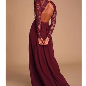 Crochet Burgundy Dress